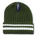 Decky Sweater Beanies Striped Thick Ribbing Knitted Skull Ski Winter Caps Hats-Serve The Flag