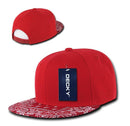 Decky Trendy Paisley Bandana Snapback Two Tone 6 Panel Flat Bill Hats Caps-Serve The Flag 26 image