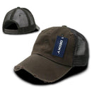 Decky Vintage Ripped Mesh Washed 6 Panel Cotton Pre-Curved Trucker Caps Hats-Serve The Flag 3 image