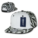 Decky Zebra White Front Animal Print Flat Bill Baseball Hats Caps-Serve The Flag 3 image