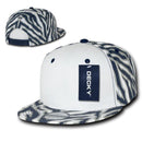 Decky Zebra White Front Animal Print Flat Bill Baseball Hats Caps-Serve The Flag 10 image