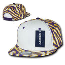 Decky Zebra White Front Animal Print Flat Bill Baseball Hats Caps-Serve The Flag 6 image