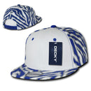 Decky Zebra White Front Animal Print Flat Bill Baseball Hats Caps-Serve The Flag 8 image