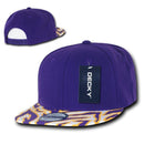 Decky Ziger Zebra Animal Two Tone Print Flat Bill Hats Caps Baseball-Serve The Flag 5 image