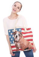 Designer Summer Tote Bags Eco Grocery Gym Work Beach Gifts For Women Wife Mom-Serve The Flag 24 image