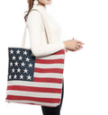 Designer Summer Tote Bags Eco Grocery Gym Work Beach Gifts For Women Wife Mom-Serve The Flag