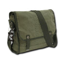 Distressed Army Military Shoulder Courier Messenger Bags Vintage Olive-Serve The Flag 1 image