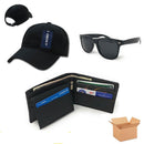 Casaba Men's Gift Set Box Baseball Dad Cap Leather Wallet Sunglasses-Serve The Flag 1 image