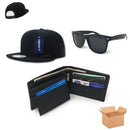 Casaba Men's Gift Set Box Baseball Hat Leather Wallet Way Sunglasses-Serve The Flag 1 image