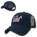 USA US Flag Patriotic Relaxed Fit Trucker Cotton Baseball Caps Hats-Serve The Flag