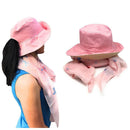 Floral Sheer Scarf And Ponytail Sun Hat Gift Set For Women Wife Mom Girlfriend-Serve The Flag 3 image