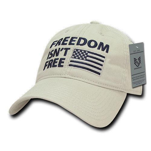 Freedom Isn t Free USA American Flag Washed Cotton Polo Baseball Dad Caps Hats