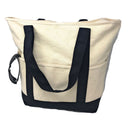 Large 20inch Cotton Canvas Reusable Grocery Shopping Tote Bags Zippered Travel-Serve The Flag 3 image