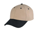 Heavy Brushed Cotton 6 Panel Low Crown Plain Solid Two Tone Baseball Caps Hats-Serve The Flag