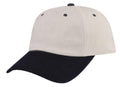 Heavy Brushed Cotton Low Crown 6 Panel Baseball Hats Caps Solid Two Tone-Serve The Flag