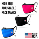 Kids Size Adjustable Face Mask for Children Boys Girls Cloth Double Layer Masks Washable Reusable Made in USA aged 3 to 7-Serve The Flag 2 image