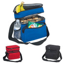 Insulated Lunch Box Cooler Bag 2 Compartments Beer Drink Water Strap Pockets 10inch-Serve The Flag 5 image