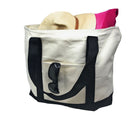 Large Shopping Grocery Bag Reusable Cotton Canvas Beach Tote Zippered 22inch X 16inch-Serve The Flag 1 image