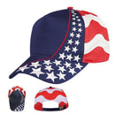USA US Flag American Patriotic 5 Panel Cotton Twill Leather Strap Hats Caps-Serve The Flag 3 image