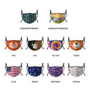 Cute Face Masks for Kids Child Adjustable Boys Girls Ages 3 to 9 Cotton Poly Washable Reusable 2 Layer Pocket Filter-Serve The Flag 2 image