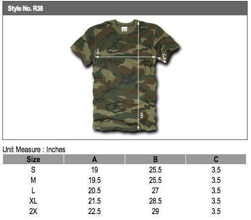 Rapid Dominance Military Woodland Camouflage Army Hunting T-Shirts Tee