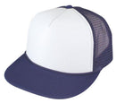 1 Dozen Flat Bill Blank 5 Panel Mesh Foam Trucker Baseball Hats Caps Wholesale Bulk-Serve The Flag 1 image