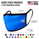 Kids Face Mask for Boys Girls Children Cotton Cloth Double Layer Masks Washable Reusable age 3 to 7 Made in USA-Serve The Flag 1 image