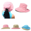 Cotton Ponytail Bucket Caps Hats Reversible Summer Women's Summer Beach Sun Hat-Serve The Flag 11 image