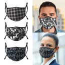 Casaba 3 Pack Face Masks Black Stylish Prints Cotton Poly Adjustable Washable Reusable Double Layer Pocket Filter-Serve The Flag 2 image