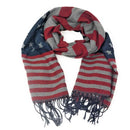 Patriotic USA American Flag Red White Scarf Scarves Shawl Wrap Textured-Serve The Flag 1 image