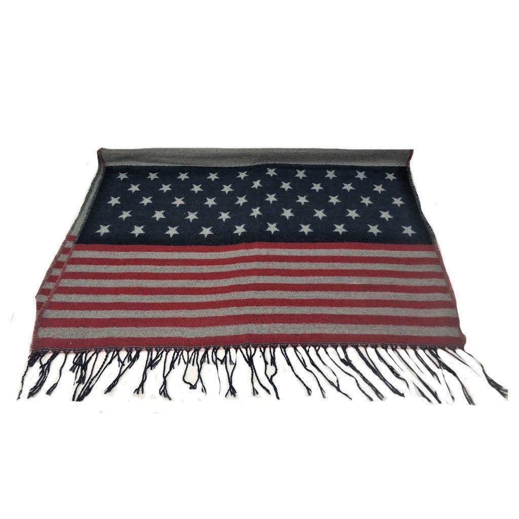 Patriotic USA American Flag Red White Scarf Scarves Shawl Wrap Texture