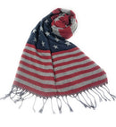 Patriotic USA American Flag Red White Scarf Scarves Shawl Wrap Textured-Serve The Flag 3 image