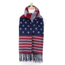 Patriotic USA American Flag Red White Scarf Scarves Shawl Wrap Textured-Serve The Flag 4 image