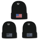 Patriotic USA Flag Thin Blue Line Knit Beanies Acrylic Winter Olympics Long Cuff-Serve The Flag 2 image
