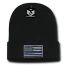 Patriotic USA Flag Thin Blue Line Knit Beanies Acrylic Winter Olympics Long Cuff-Serve The Flag 7 image