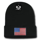 Patriotic USA Flag Thin Blue Line Knit Beanies Acrylic Winter Olympics Long Cuff-Serve The Flag 3 image