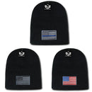 Patriotic USA Flag Thin Blue Line Knit Beanies Acrylic Winter Short Cuff Unisex-Serve The Flag 2 image