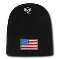Patriotic USA Flag Thin Blue Line Knit Beanies Acrylic Winter Short Cuff Unisex-Serve The Flag