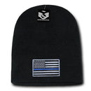 Patriotic USA Flag Thin Blue Line Knit Beanies Acrylic Winter Short Cuff Unisex-Serve The Flag 5 image