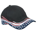 Patriotic USA US Flag Stars 6 Panel Hats Caps Brushed Cotton Racing Black-Serve The Flag 1 image