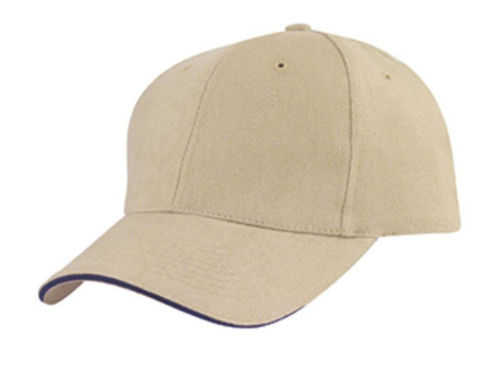 Brushed Cotton Sandwich 6 Panel Low Crown Baseball Hats Caps  display picture 1
