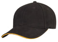 Brushed Cotton Sandwich 6 Panel Low Crown Baseball Hats Caps Plain Two Tone-Serve The Flag