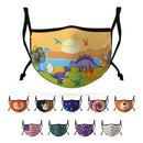 Cute Face Masks for Kids Child Adjustable Boys Girls Ages 3 to 9 Cotton Poly Washable Reusable 2 Layer Pocket Filter-Serve The Flag 1 image
