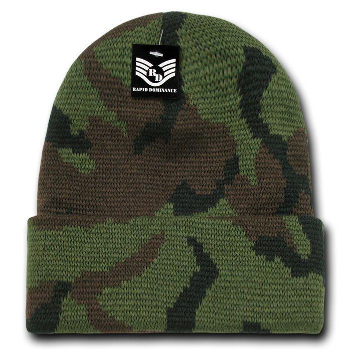 Rapid Dominance Military Camouflage Cuffed Beanies Knit Winter Watch Caps  Hats