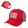 Rapid Dominance Rubber US Flag On 5 Panel Trucker Caps Hats-Serve The Flag