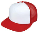 1 Dozen Flat Bill Blank 5 Panel Mesh Foam Trucker Baseball Hats Caps Wholesale Bulk-Serve The Flag 7 image