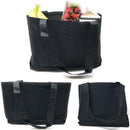 Reusable Grocery Shopping Totes Bags With Wide Bottom Gusset Black Plain-Serve The Flag 11 image