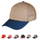 1 Dozen Low Crown Cotton Twill 6 Panel Mesh Baseball Trucker Hats Wholesale Bulk-Serve The Flag 2 image