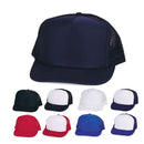 5 Hats Lot Youth Boys Girls Kids Foam Mesh 5 Panel Baseball Caps Wholesale Bulk-Serve The Flag 2 image