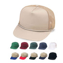 Blank Two Tone 5 Panel Trucker Cotton Twill Mesh Braid Hats Caps-Serve The Flag 12 image